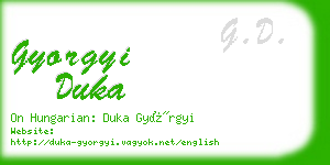 gyorgyi duka business card